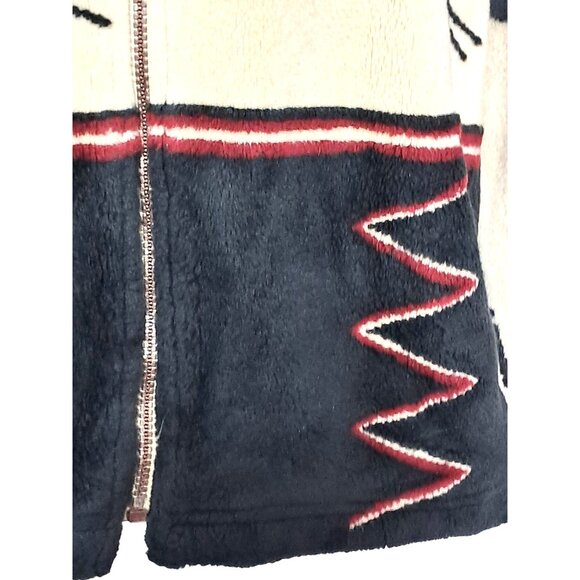 Vintage Horse Print Fleece Jacket Womens Size L by Tsunami Aztec Southwestern - Picture 3 of 13